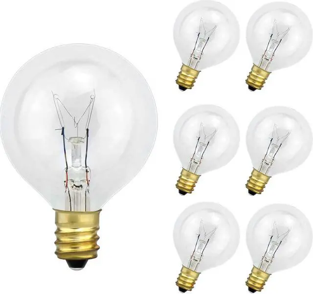 G40 Clear Light Bulbs Outdoor Globe E12 Candelabra Screw Base
