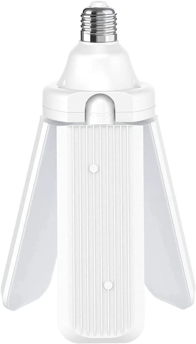 Alt view image 3 of 5 - Feit Electric LED Garage Light, 3 Panel Adjustable Screw-in LED Shop Light Bulb, E26 Base, 4000 Lumens, Non-Dimmable, 5000k Daylight, Garage Ceiling Light, White, ADJ4000/5K/LED