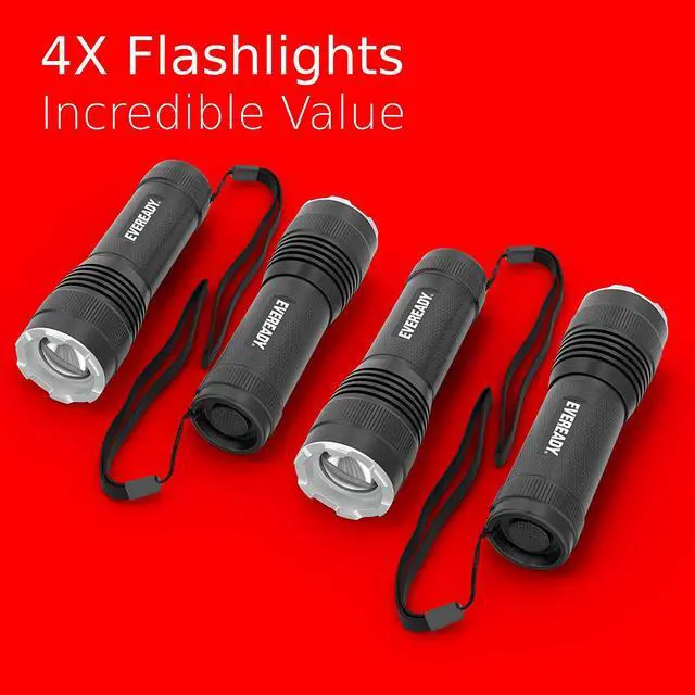 Alt view image 5 of 7 - LED Flashlights (4-Pack) S300 PRO IPX4 Water Resistant Tactical Flashlight Bright EDC Torches for Camping Outdoors Power Outage Emergencies