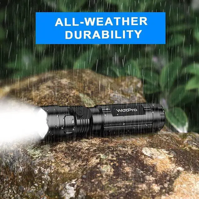 Alt view image 5 of 7 - WdtPro 4 Pack LED Flashlights, Bright Flashlight with 16 AAA Batteries, Super Long Battery Life, Single Mode, High Lumens, EDC Flash Lights for Emergencies, Hurricane Supplies, Camping