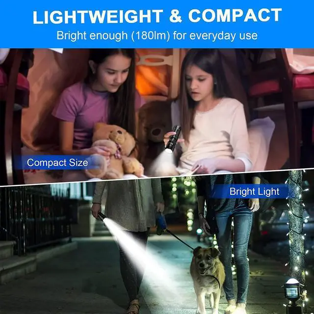 Alt view image 7 of 7 - WdtPro 4 Pack LED Flashlights, Bright Flashlight with 16 AAA Batteries, Super Long Battery Life, Single Mode, High Lumens, EDC Flash Lights for Emergencies, Hurricane Supplies, Camping