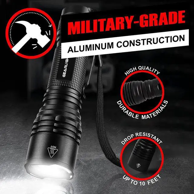 Alt view image 6 of 7 - GearLight LED Tactical Flashlights High Lumens - Mini Flashlights for EDC Carry - Compact Powerful Emergency Flashlights Made from Military-Grade Aluminum - Drop Resistant and Water Resistant