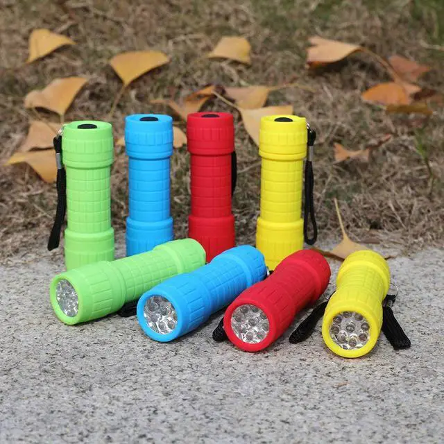 Alt view image 6 of 7 - 16-Pack Mini LED Flashlight Set - Assorted 4 Colors 48 AAA Batteries Included for Hurricane Supplies Party Favors Kids Gift Camping Hiking etc