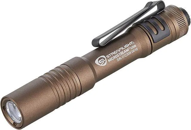 Main image of 66608 MicroStream 250-Lumen EDC Ultra-Compact Flashlight with USB Rechargeable Battery Clear Retail Packaging Coyote
