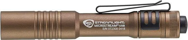 Alt view image 2 of 6 - 66608 MicroStream 250-Lumen EDC Ultra-Compact Flashlight with USB Rechargeable Battery Clear Retail Packaging Coyote