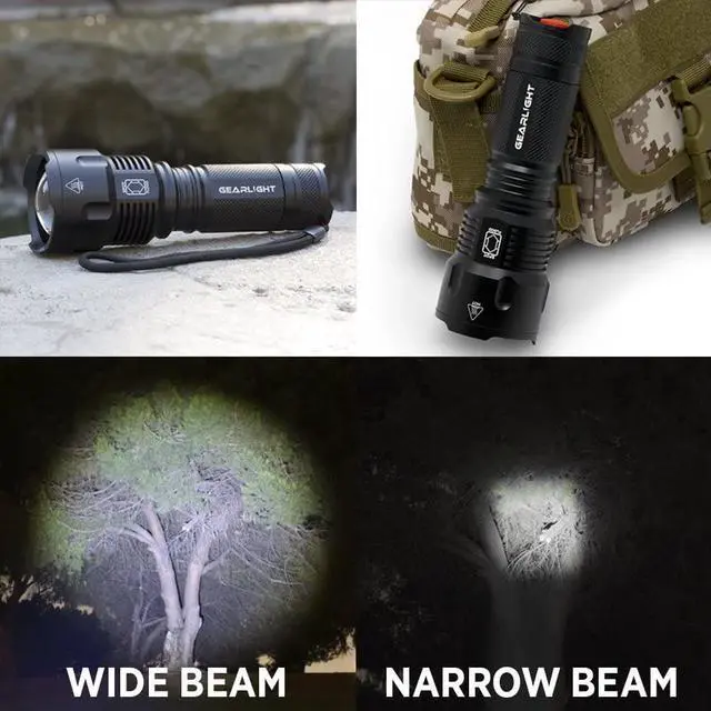 Alt view image 5 of 5 - GearLight High-Powered LED Flashlight S1200 - Mid Size, Zoomable, Water Resistant, Handheld Light - High Lumen Camping, Outdoor, Emergency Flashlights - S1200-1 Pack, (Batteries Not Included)