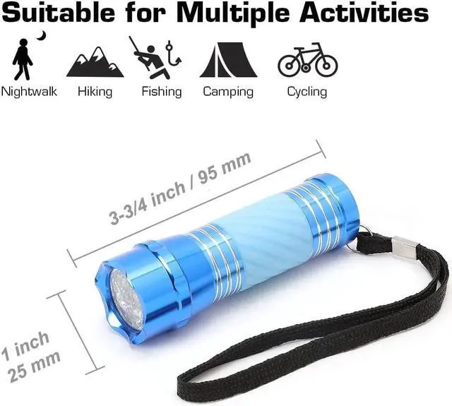 Alt view image 3 of 7 - EverBrite 4-Pack Mini LED Aluminum Flashlight Party Favors Colors Assorted for Hurricane Supplies with Handle Glow in Dark