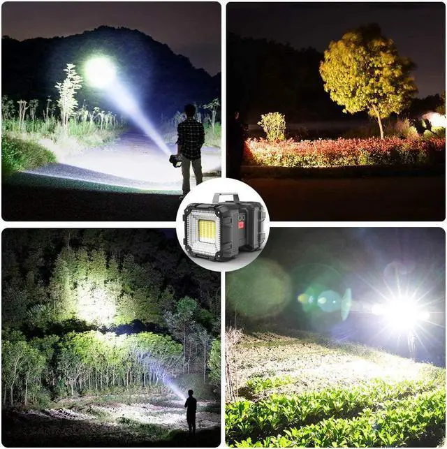 Alt view image 2 of 6 - AlpsWolf Rechargeable Flashlight, LED Spotlight Flashlight 15000 Capacity 4000LM 20h Ultra-Long Standby Ultra Bright Flashlight Waterproof with USB Output as a Power Bank for Camping Accessories