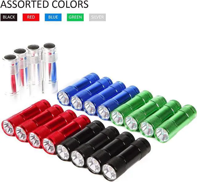 Alt view image 3 of 7 - FASTPRO 20-Pack 100 Lumen Super Bright Aluminum LED Flashlights Set, with AAA Dry Batteries Included and Pre-Installed