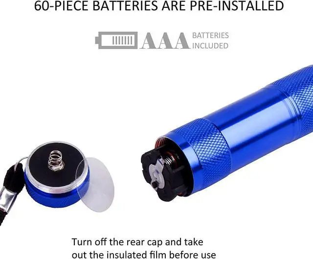 Alt view image 6 of 7 - FASTPRO 4-Pack Aluminum LED Flashlights Set with AAA Dry Batteries Included and Pre-Installed