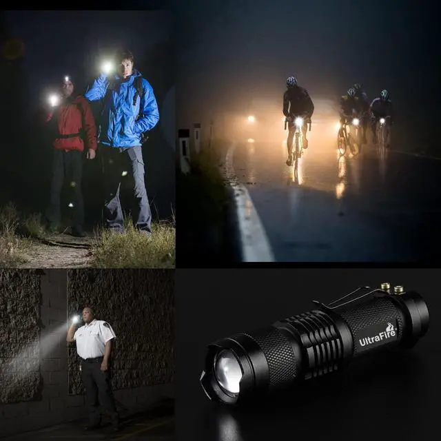 Alt view image 7 of 7 - 3 Pack Mini Flashlights Focus Adjustable SK68 Single Mode Tactical LED Flashlight Ultra Bright 300 Lumens Torch