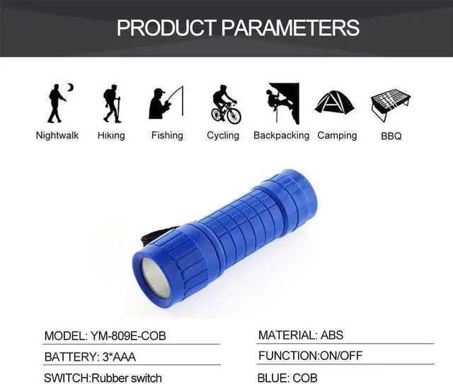 Alt view image 4 of 7 - 30-Pack Small Mini Flashlight Set 5 Colors COB LED Handheld Flashlight with Lanyard 90-Pack AAA Battery Included for Kids/Night Reading/Party/Camping/Emergency/Hunting