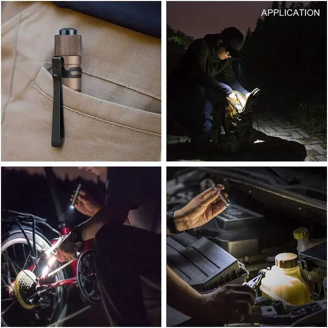 Alt view image 6 of 7 - I3T EOS 180 Lumens Dual-Output Slim EDC Flashlight for Camping and Hiking Tail Switch Flash Light with AAA Battery (Desert Tan)