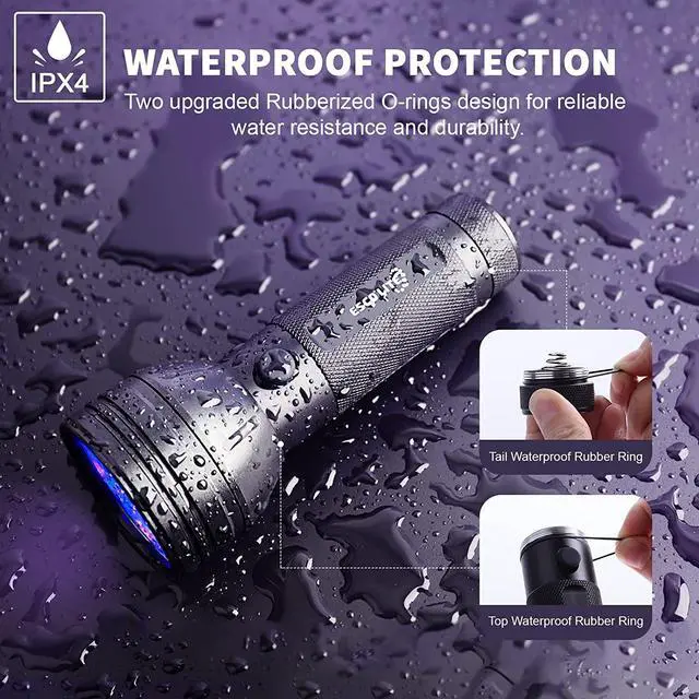 Alt view image 4 of 7 - Escolite UV Flashlight Black Light 51 LED 395 nM Ultraviolet Blacklight Detector for Dog Urine Pet Stains and Bed Bug
