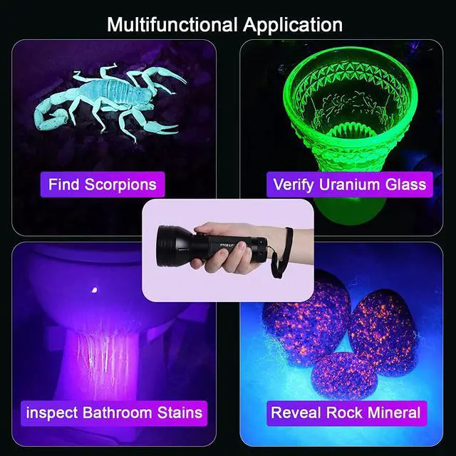 Alt view image 5 of 7 - Escolite UV Flashlight Black Light 51 LED 395 nM Ultraviolet Blacklight Detector for Dog Urine Pet Stains and Bed Bug