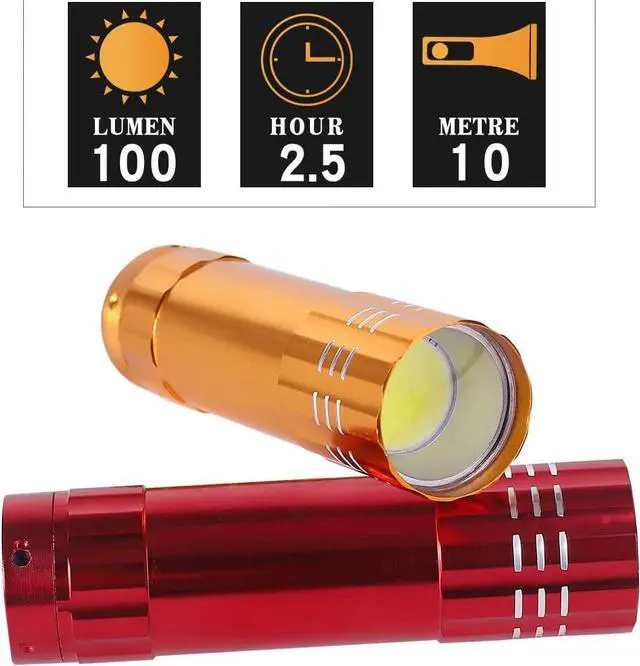 Alt view image 5 of 7 - KunHe 6 Pack Stocking Stuffers Small Mini LED Flashlight Christmas Gifts COB Flashlights for Kids 100 Lumen with Battery Bright Camping Flash Light