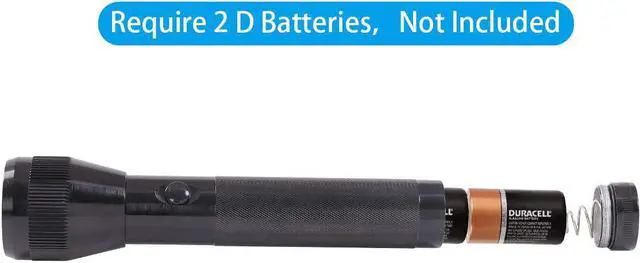 Alt view image 2 of 6 - KunHe 2 Pack Heavy Duty 2 D Cell Battery LED Big Flashlights High Lumens Single Mode Flashlight