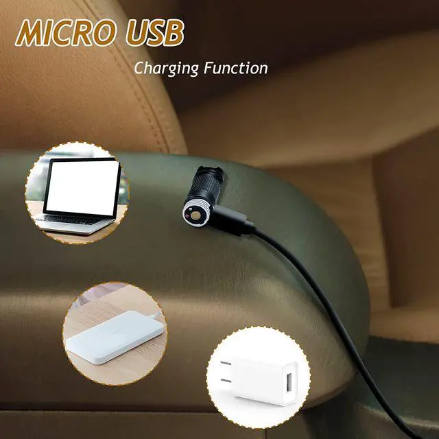 Alt view image 4 of 7 - Mini Flashlight Keychain with Micro USB Rechargeable Tiny Flashlight Brightness can Achieve up to 200 lumens for EDC Torch