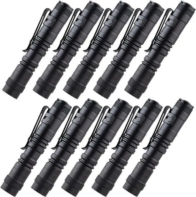 Main image of 10 Pack Small Mini LED Flashlight Pocket Flashlight Pen Light Flashlight Tactical Flashlight with Clip Flashlights for Camping Outdoor Emergency Inspection Fathers Gifts for Dad Husband
