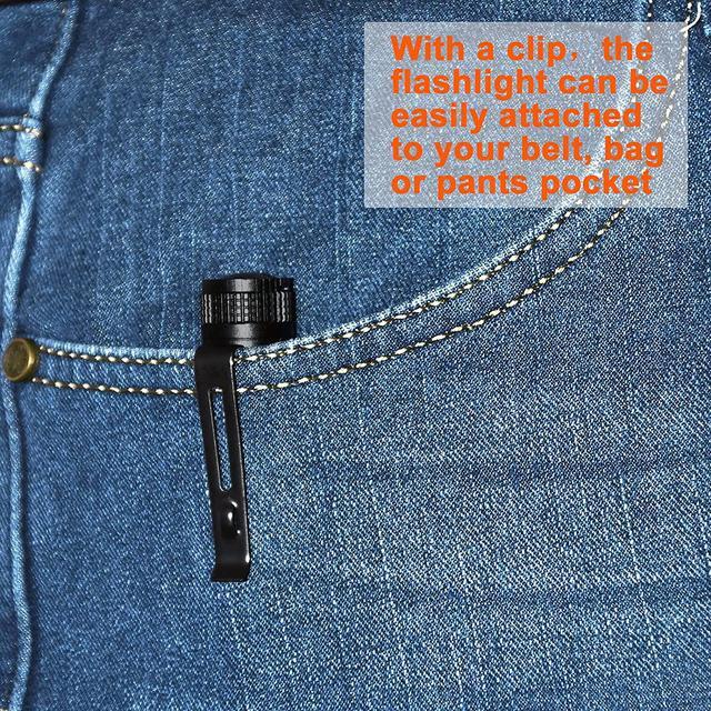 Alt view image 5 of 7 - 10 Pack Small Mini LED Flashlight Pocket Flashlight Pen Light Flashlight Tactical Flashlight with Clip Flashlights for Camping Outdoor Emergency Inspection Fathers Gifts for Dad Husband