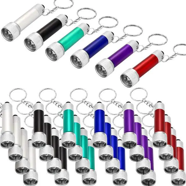 Main image of 30 Pieces Mini Led Flashlight Keychain Portable 5 Bulb LED Flashlight for Camping Party Favors
