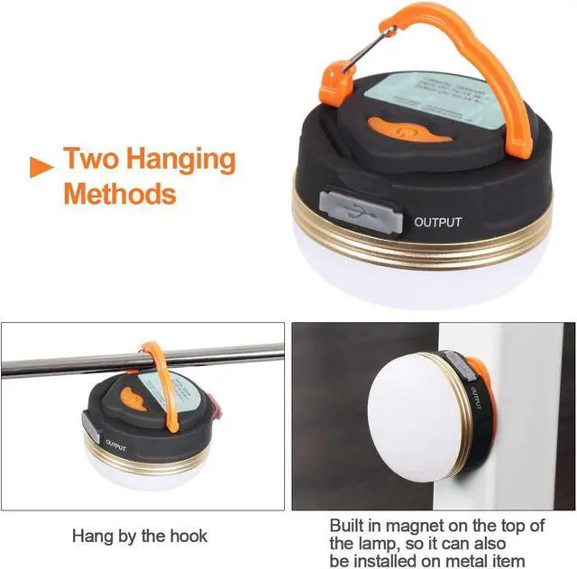 Alt view image 4 of 7 - LED Camping Lantern Rechargeable & Portable Tent Light 300LM 3 Light Modes 1800mAh Power Bank with Magnet Base Electric Lantern Flashlight for Camping/Hiking/Fishing/Hurricane/Emergency