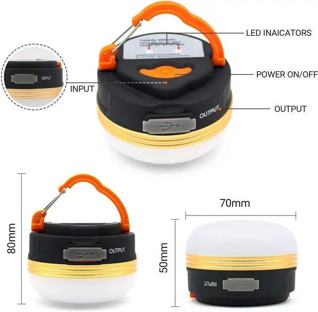 Alt view image 5 of 7 - LED Camping Lantern Rechargeable & Portable Tent Light 300LM 3 Light Modes 1800mAh Power Bank with Magnet Base Electric Lantern Flashlight for Camping/Hiking/Fishing/Hurricane/Emergency