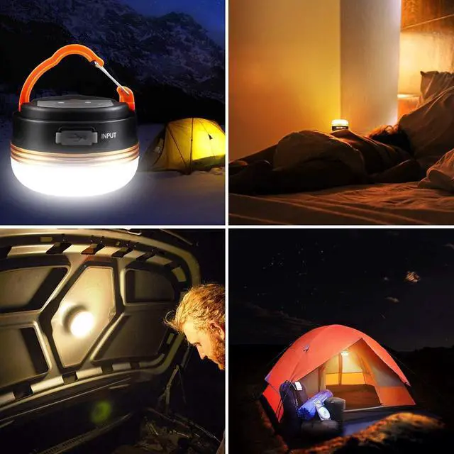 Alt view image 7 of 7 - LED Camping Lantern Rechargeable & Portable Tent Light 300LM 3 Light Modes 1800mAh Power Bank with Magnet Base Electric Lantern Flashlight for Camping/Hiking/Fishing/Hurricane/Emergency