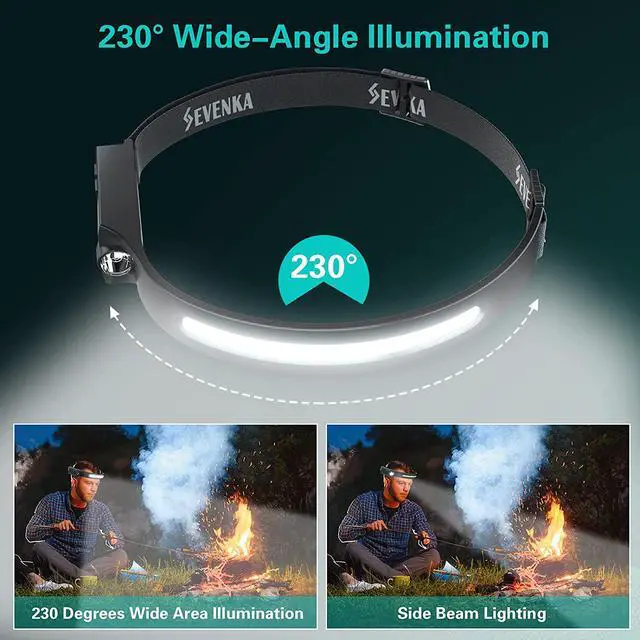 Alt view image 2 of 7 - Original 2 Rechargeable Headlamps Bright LED Headlamp Flashlight 1000 Lumen 230° Wide Beam&Spot Light Sensor Mode 2.4oz Lightweight Head Lamp for Camping Running Hard Hat Headlight