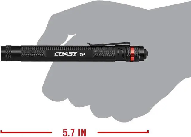 Alt view image 4 of 7 - COAST® G20 Inspection Beam LED Penlight with Adjustable Pocket Clip and Consistent Edge-To-Edge Brightness, Orange, 54 lumens