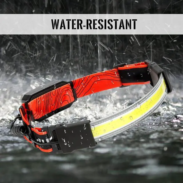 Alt view image 6 of 6 - Adelante LED Headlamp Flashlight, 2Pack 1000LM 230°Wide-Beam Rechargeable Head Lamp for Adults, Red Taillight & 8 Clips Waterproof Hard Hat Light Headlamps for Running Hiking and Camping