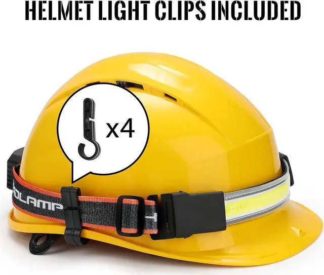 Alt view image 5 of 6 - Adelante LED Headlamp Flashlight, 2Pack 1000LM 230°Wide-Beam Rechargeable Head Lamp for Adults, Red Taillight & 8 Clips Waterproof Hard Hat Light Headlamps for Running Hiking and Camping