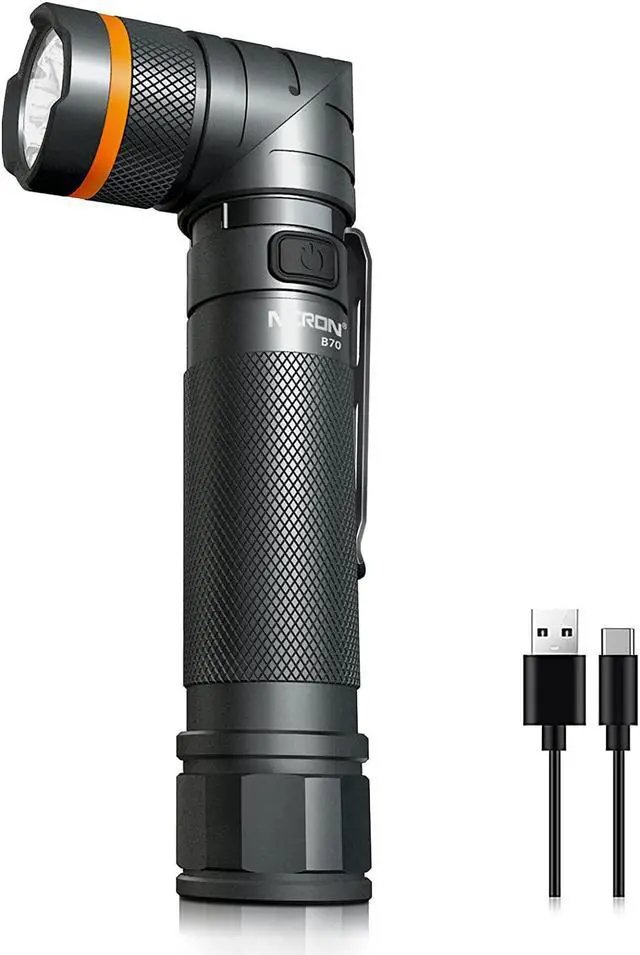 Main image of NICRON Flashlights,Rechargeable Magnetic LED Flashlights,1200 High lumens Tactical Flashlight,White/Red/Green Lights USB Charging,90 Degree Twist,IP65 Waterproof Outdoor