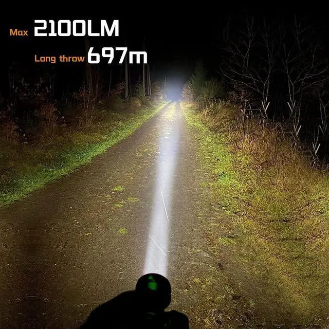 Alt view image 2 of 6 - 77outdoor Rechargeable Flashlight, Sofirn IF22A 2100 High Lumen 690m Max Powerful Thrower Flashlight with SFT-40 LED, TIR Lens, Discharge Output for Hiking (Black)