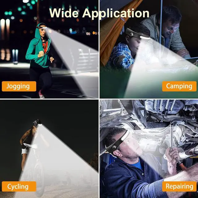 Alt view image 6 of 6 - Delfi Strip Lamp Pro 230 Wide Beam Led Everlyte Headlamp Flashlight with All Perspectives Induction Headband Light Motion Sensor Lightweight Waterproof Camping Head Light for Outdoor Running
