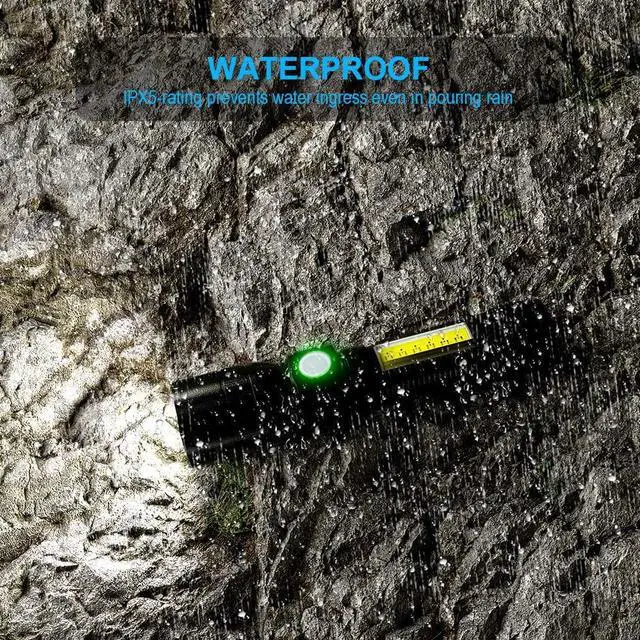 Alt view image 6 of 6 - UV Flashlight Black Light, 2-Pack USB Rechargeable Blacklight Flashlight with Magnetic -Side Work Light, 7 Modes, Zoomable, Waterproof  LED Torch for Mechanics Pet Urine Stains Detector