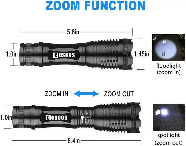 Alt view image 5 of 7 - COSOOS 2 Pack UV Flashlight Blacklight, 2 in 1 LED Tactical Flashlight & 395nm Black Light Pet Urine Detector for Dog/Cat Urine, Dry Stains, Bed Bugs, Scorpions