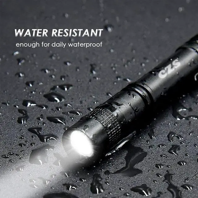 Alt view image 5 of 7 - CZS LED Flashlight Penlight 1000 Lumens Battery-Powered Handheld Pen Light Pocket Torch Powered by 2AAA Battery,5 PCS (Battery Not Included)