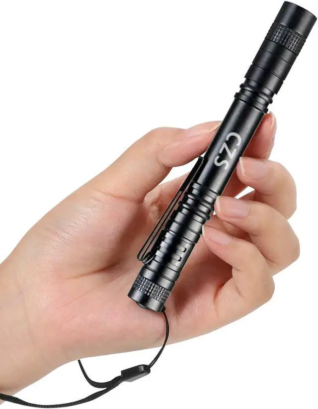 Alt view image 6 of 7 - CZS LED Flashlight Penlight 1000 Lumens Battery-Powered Handheld Pen Light Pocket Torch Powered by 2AAA Battery,5 PCS (Battery Not Included)