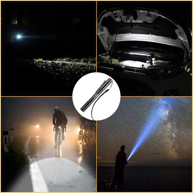 Alt view image 7 of 7 - CZS LED Flashlight Penlight 1000 Lumens Battery-Powered Handheld Pen Light Pocket Torch Powered by 2AAA Battery,5 PCS (Battery Not Included)