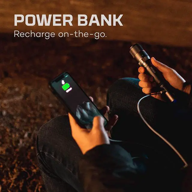 Alt view image 6 of 7 - NEBO Davinci 2000 Flashlight & Portable Charger | 2000 Lumens, 4 Light Modes, USB Rechargeable Power Bank, Waterproof, Super Bright LED Camping Light, Includes Charging Cable