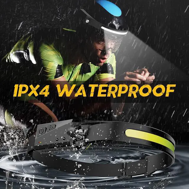 Alt view image 6 of 7 - LED Headlamp 2 Pack Rechargeable Flashlight for Adults 230 Wide Beam Headlight Motion Sensor Head Lamp Adjustable Headband Outdoor Waterproof Head Light for Running Camping Hiking