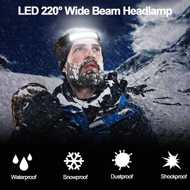 Alt view image 6 of 7 - 12 Pack Headlamp - High Lumens Rechargeable for Adults - 230° Wide Beam & 3 Modes - Lightweight & Comfortable - for Running Camping Hiking Cycling
