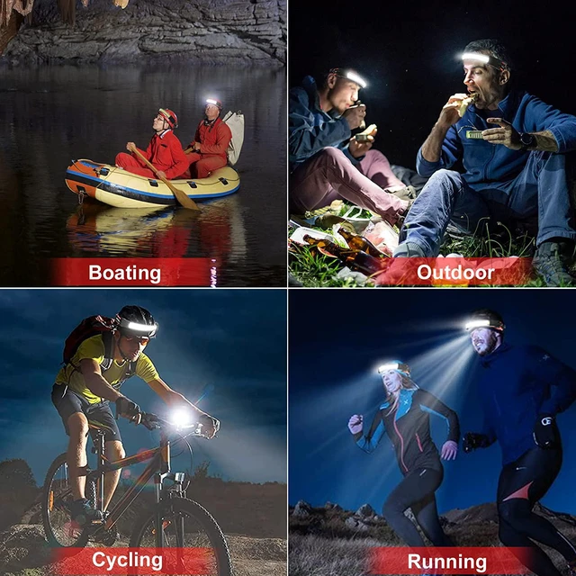 Alt view image 7 of 7 - 12 Pack Headlamp - High Lumens Rechargeable for Adults - 230° Wide Beam & 3 Modes - Lightweight & Comfortable - for Running Camping Hiking Cycling