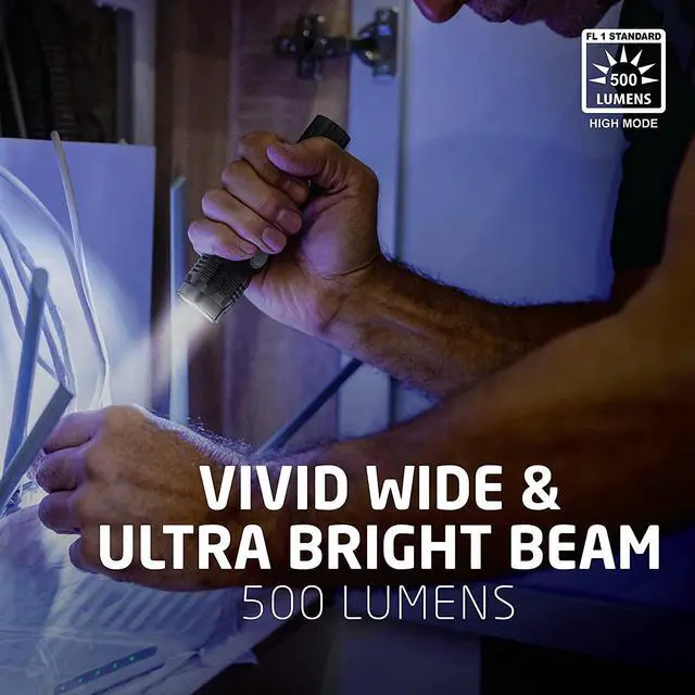 Alt view image 3 of 7 - Eveready LED Tactical Flashlight, Bright Rechargeable Flashlights for Emergencies and Camping Gear, Water Resistant Flash Light