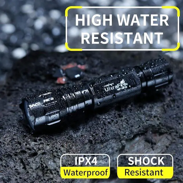 Alt view image 3 of 7 - ULTRAFIRE LED Mini Flashlight Single Mode Flashlight with 4PCS UFB22 and Charger, Waterproof Super Bright High Lumen Flashlights WF-501B