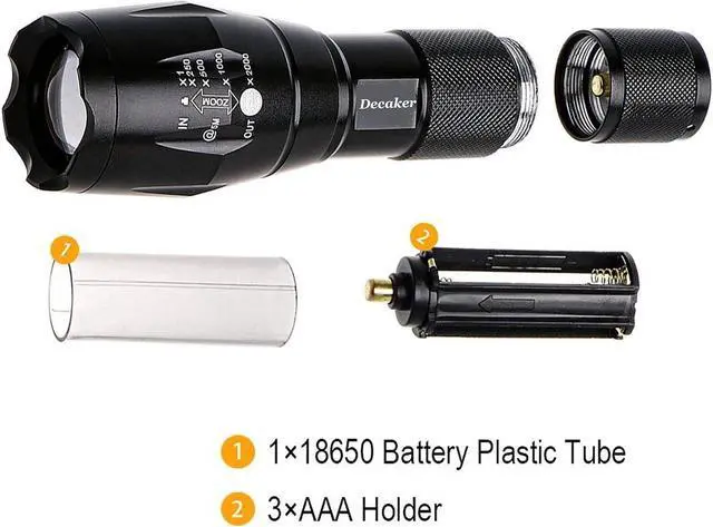 Alt view image 4 of 7 - TC1200 Tactical Flashlight Super Bright 1200 Lumens 5 Light Modes Zoomable LED Flashlights Torch,2-Pack