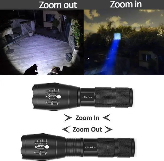 Alt view image 6 of 7 - TC1200 Tactical Flashlight Super Bright 1200 Lumens 5 Light Modes Zoomable LED Flashlights Torch,2-Pack
