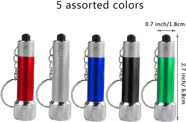 Alt view image 2 of 4 - 20 Packs Mini LED Flashlights 2.7 Inch Pocket Flashlight Keychain 5 Bulbs LED for Kids Camping Party 5 Colors