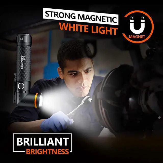 Alt view image 4 of 7 - NICRON Flashlight, N72 800 Lumens Tactical Flashlight, 90 Degree Flashlight IPX4 Waterproof Led Flashlight 4 Modes- Best High Lumens are for Camping, Outdoor,Maintain (18650/AAA Not Included)